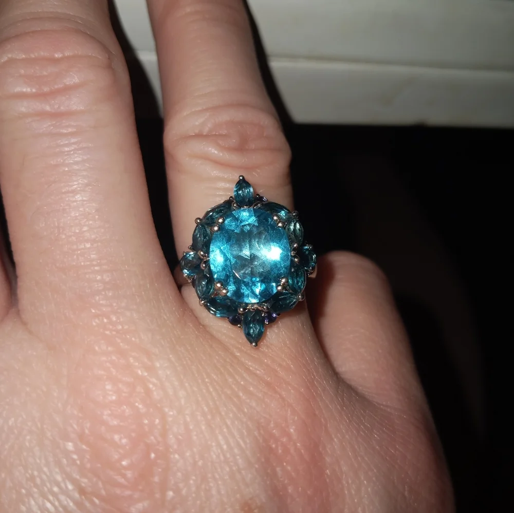 Tri color Topaz ring